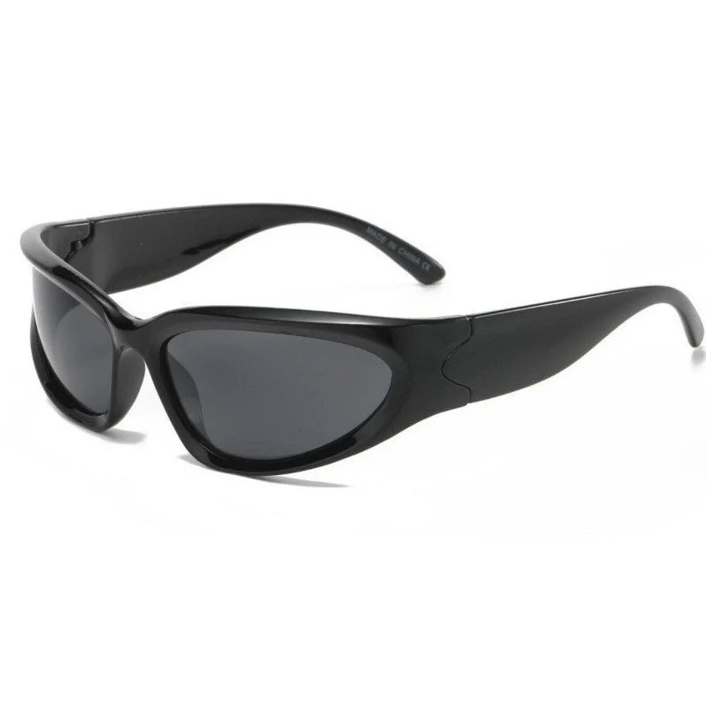 Sunglasses Black Lens Retro Street Shades Sports‎ Light Wrap Around Lentes Gafas